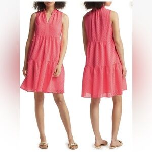 NWT Lilly Pulitzer NOVELLA Dress in Lillys Coral Mini Medallion Chiffon Size M